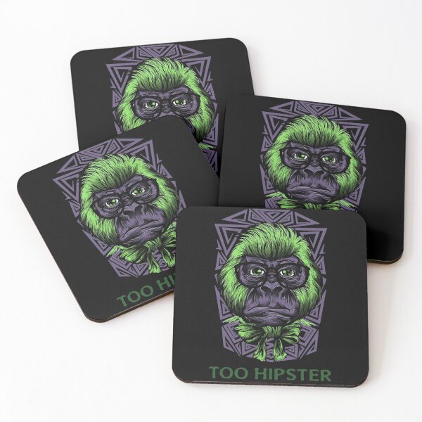 Item preview, Too hipster- monkey with green hair, glasses and bow tie designed and sold by josephsteez.