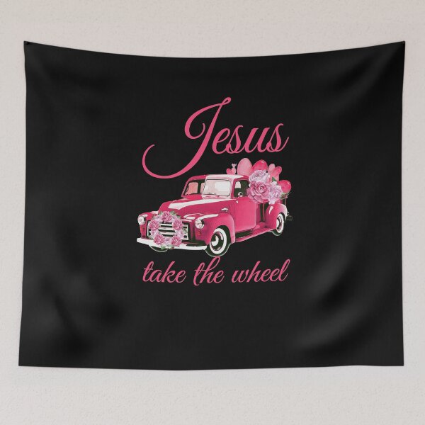 Item preview, Jesus Take The Wheel Red Car Christmas And Rose Flower designed and sold by HappyGrandmaUB.
