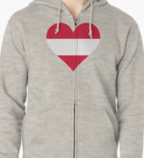 A heart for Austria Zipped Hoodie
