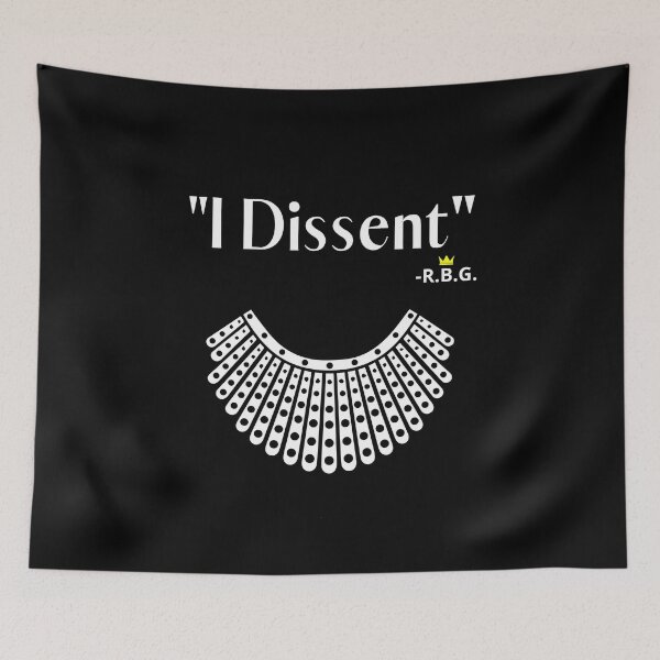 Item preview, I DISSENT NOTORIOUS RBG GOLDEN CROWN and QUOTE BLACK AND WHITE DESIGN designed and sold by chris-ellis-art.