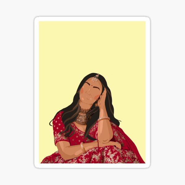 Item preview, Desi Baddie Series - Bridal Red designed and sold by ShreyIllustrate.
