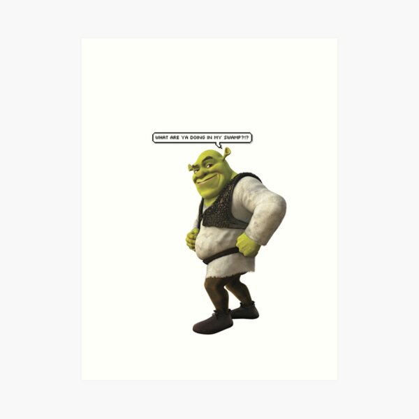 Shrek Text Art Prints | Redbubble