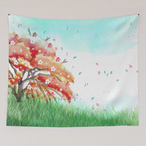 Item preview, Watercolor Spring Landscape designed and sold by Vector Scout Lab.