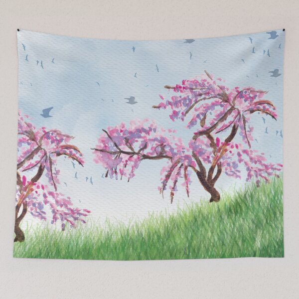 Item preview, Watercolor Spring Landscape designed and sold by Vector Scout Lab.
