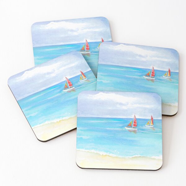 Item preview, Watercolor Beach Landscape designed and sold by Vector Scout Lab.