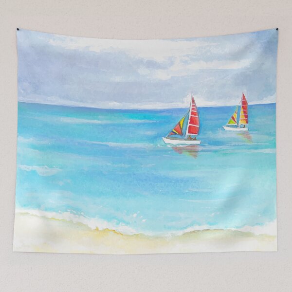 Item preview, Watercolor Beach Landscape designed and sold by Vector Scout Lab.