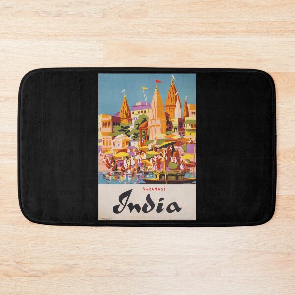 Item preview, Varanasi India retro poster designed and sold by CorasPosters.