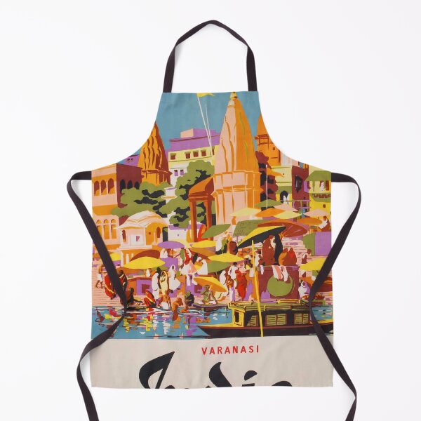 Item preview, Varanasi India retro poster designed and sold by CorasPosters.
