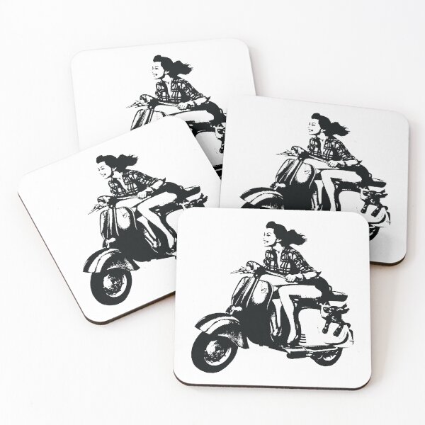 Item preview, Girl on scooter vector graphics designed and sold by binti163.