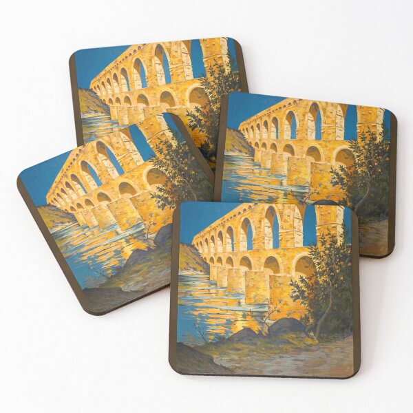 Item preview, Pont du Gard retro poster designed and sold by CorasPosters.