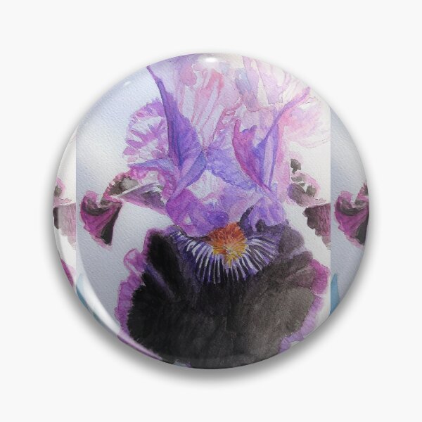 Item preview, Iris Watercolor Painting - Purple and Black designed and sold by Sarah  Rajkotwala.