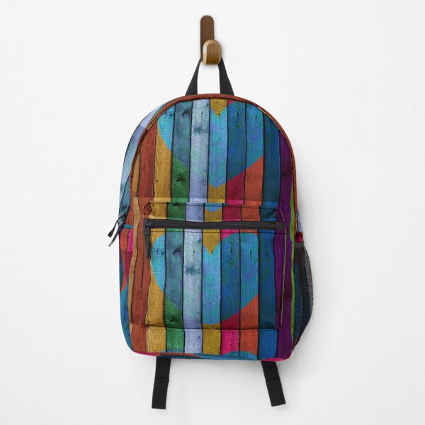 Item preview, Large Heart on Multicolored Painted Wooden Slats designed and sold by ShajenDesigns.