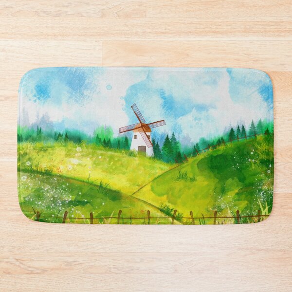 Item preview, Watercolor Countryside Landscape designed and sold by Vector Scout Lab.