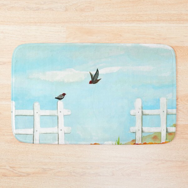 Item preview, Watercolor Fence And Birds Landscape designed and sold by Vector Scout Lab.