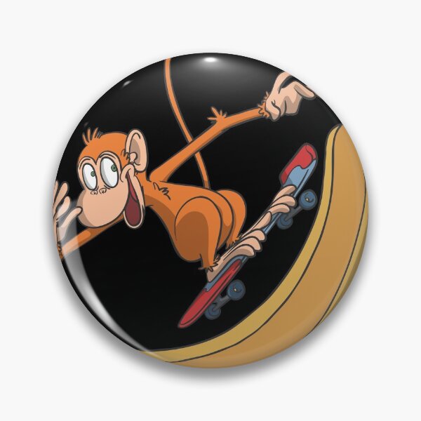 Item preview, Funny monkey on skateboard in banana halfpipe designed and sold by Monkey Ful.