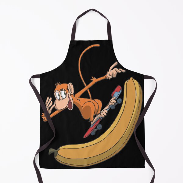 Item preview, Funny monkey on skateboard in banana halfpipe designed and sold by Monkey Ful.