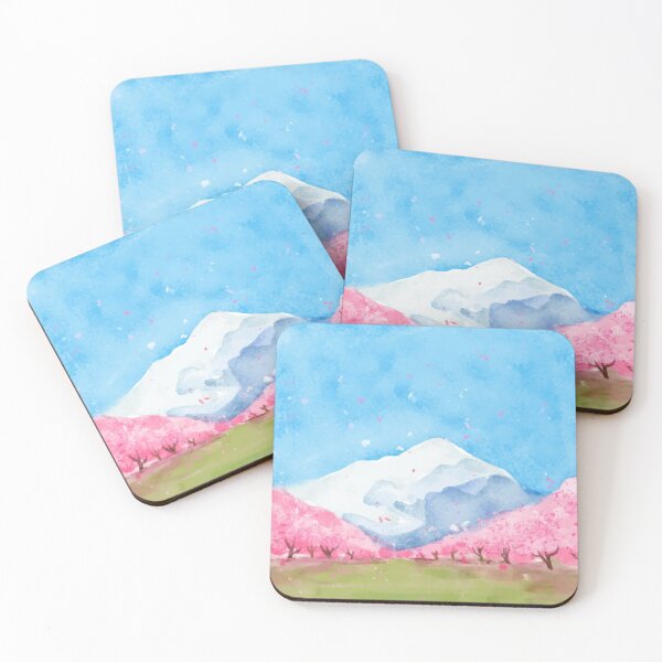 Item preview, Watercolor Cherry Blossom Landscape designed and sold by Vector Scout Lab.