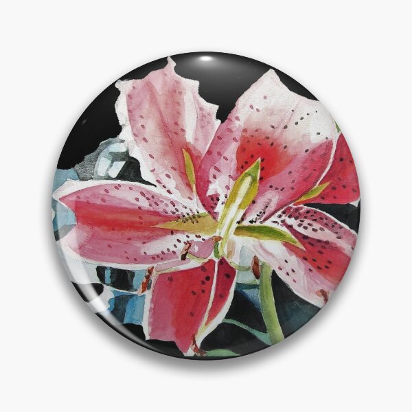 Item preview, Lily Watercolor Painting - Red on Black designed and sold by Sarah  Rajkotwala.