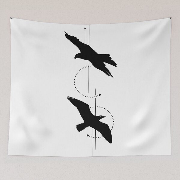 Item preview, Twin Birds geometric design designed and sold by SILVERAPPLE.