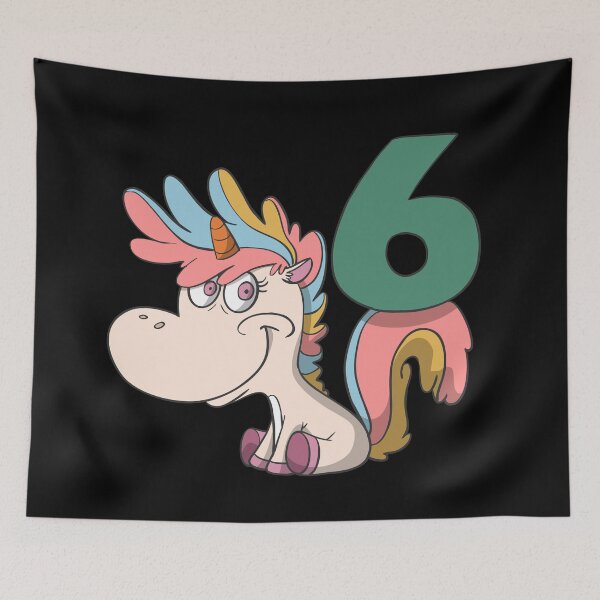 Item preview, Children's 6th birthday present with cute unicorn designed and sold by Monkey Ful.