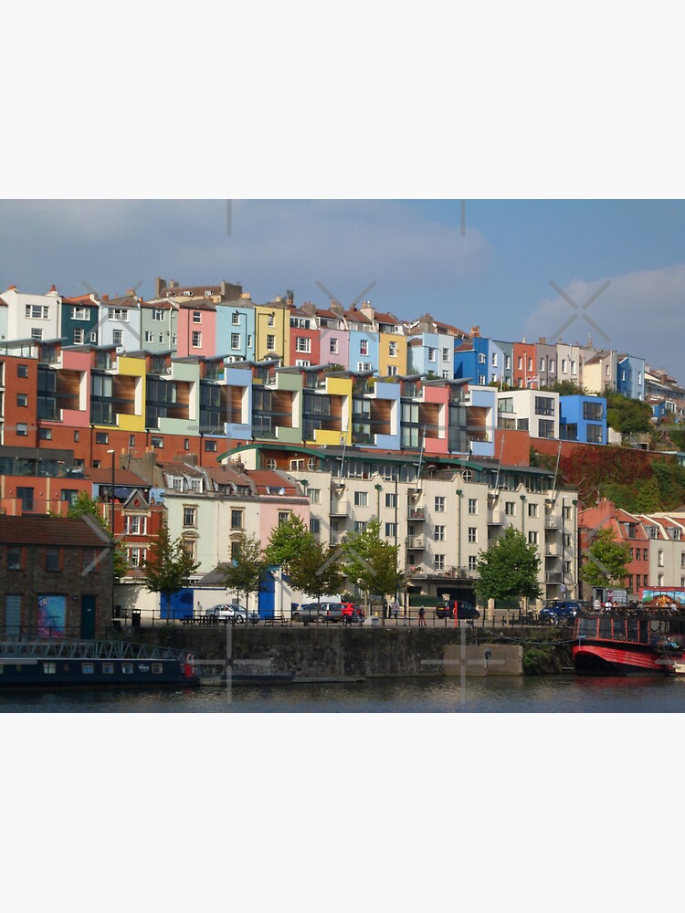 "Bristol Harbourside Colourful Houses" Sticker for Sale by