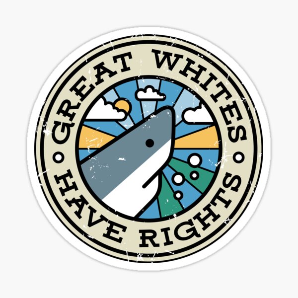 Item preview, Great Whites Have Rights - Shark Conservation Gift designed and sold by Bangtees.