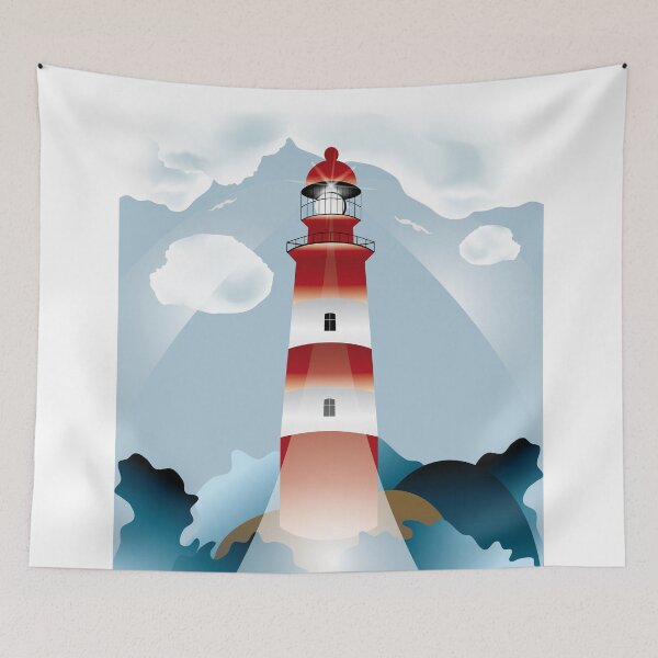 Item preview, Lighthouse lights on over the unsteady sea designed and sold by schtroumpf2510.