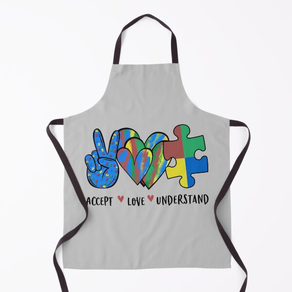 Item preview, Accept Love Understand Autism Awareness Pride with hand up Hearts Symbol Autistic designed and sold by Dolphin Graphic.