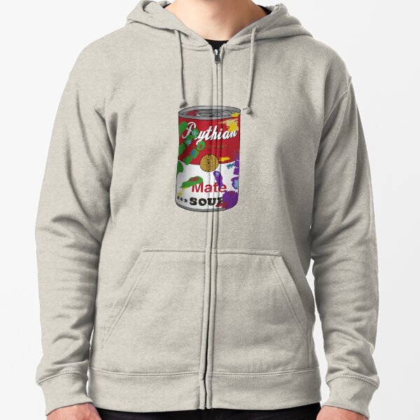 Mate Soup Can Paint Hands Zipped Hoodie