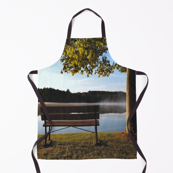 Item preview, A Wooden Bench Besides A Foggy Lake designed and sold by ahmadshalqeh.