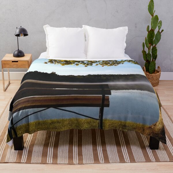 Item preview, A Wooden Bench Besides A Foggy Lake designed and sold by ahmadshalqeh.