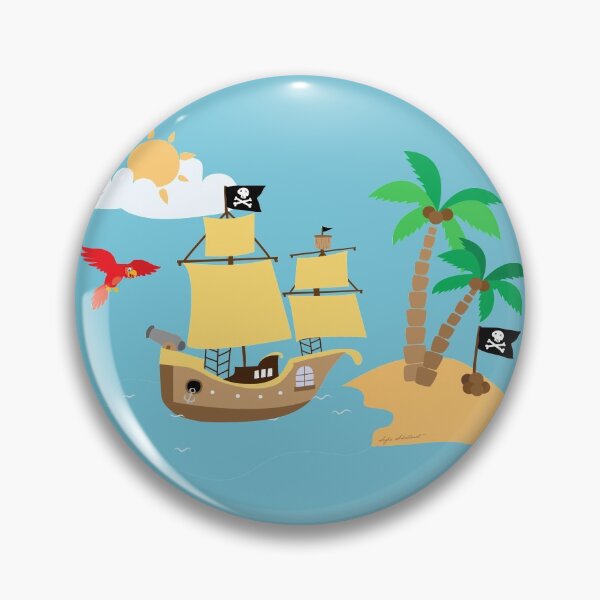 Item preview, pirate ship and perrot designed and sold by studioMoSa.