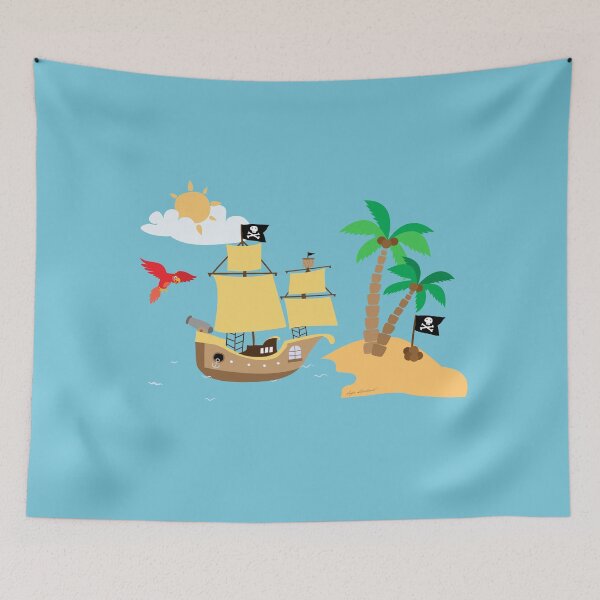 Item preview, pirate ship and perrot designed and sold by studioMoSa.