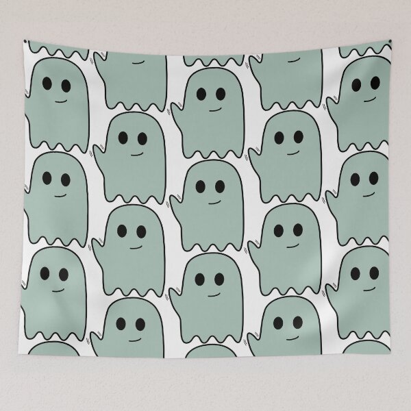 Item preview, Cute green ghost waving hi designed and sold by emwing14.