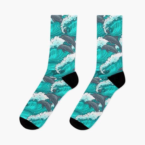 Item preview, Dolphins rolling with the breakers designed and sold by wazoosi.