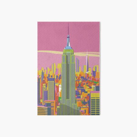 Empire State Building vivid print Art Board Print