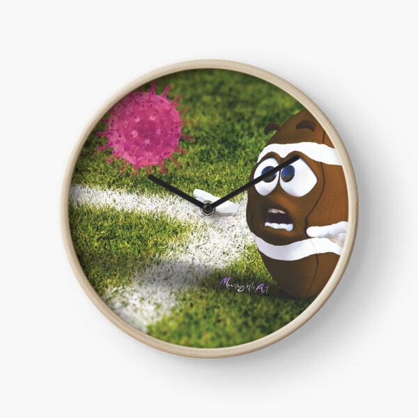Corona Virus presses a football Clock
