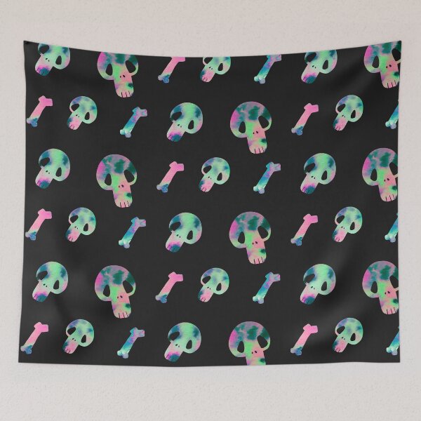 Item preview, Toxic green skulls designed and sold by MyYellowBird.