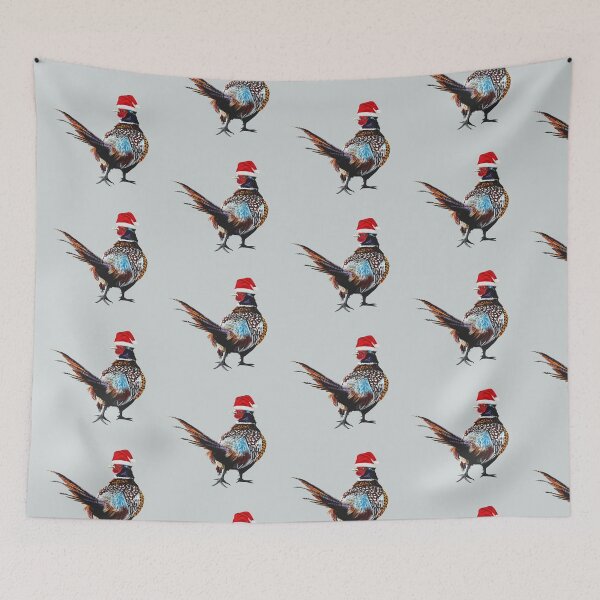 Item preview, Christmas Pheasant - Festive pheasants - game bird-  Christmas Pheasant art  designed and sold by IslesArt.