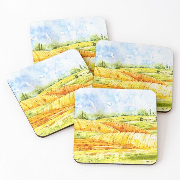 Item preview, Watercolor Farm Landscape designed and sold by Vector Scout Lab.