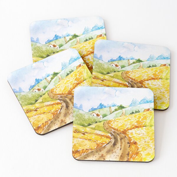 Item preview, Watercolor Farm Landscape designed and sold by Vector Scout Lab.