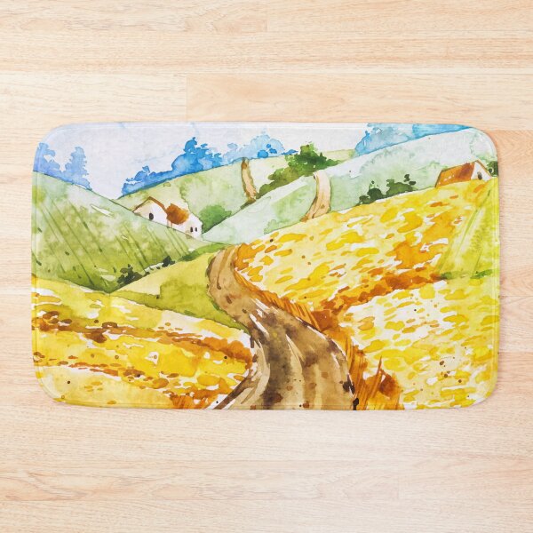 Item preview, Watercolor Farm Landscape designed and sold by Vector Scout Lab.