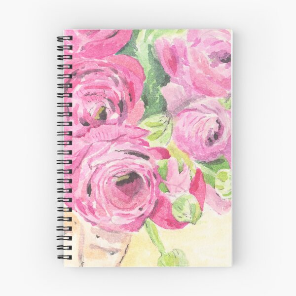 Item preview, The watercolor drawing of Ranunculus flowers in pink color designed and sold by Bellefotos.