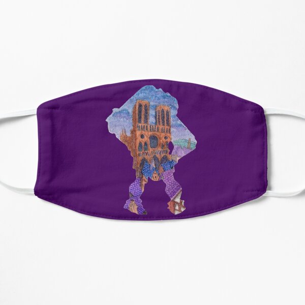 Watercolor Silhouette The Hunchback of Notre Dame Flat Mask