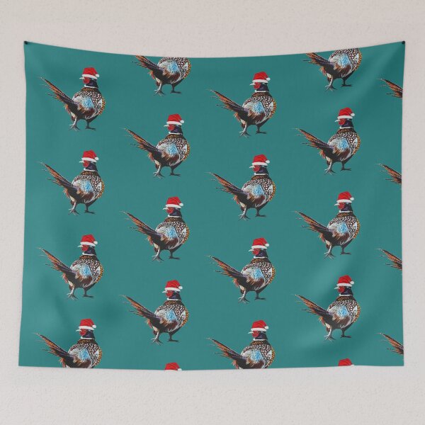 Item preview, Christmas Pheasant - Festive pheasants - game bird-  Christmas Pheasant art  designed and sold by IslesArt.