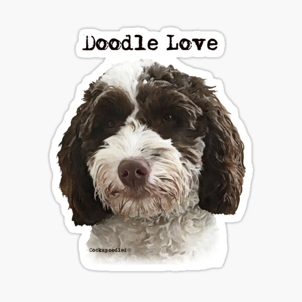 Item preview, Brown & White Doodle Dog  designed and sold by Happy Dog Doodles.