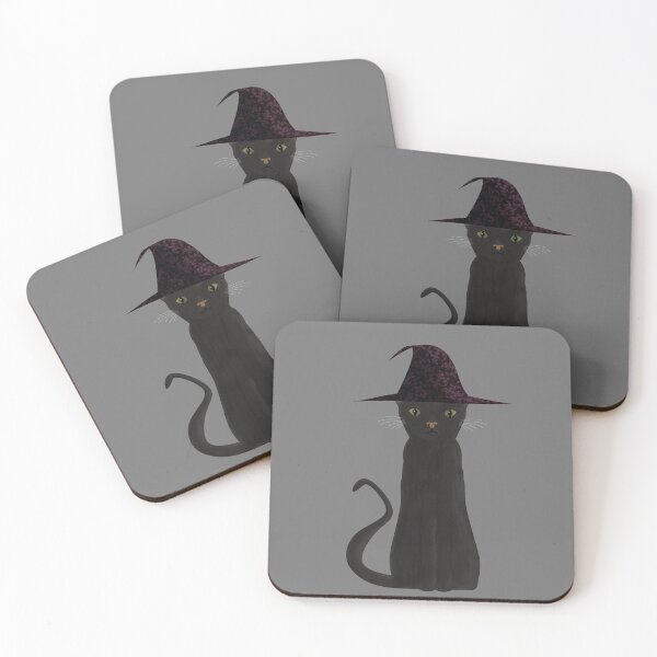 Artikelvorschau, Schwarze Katze mit Hexenhut entworfen und verkauft von Melanie Graham.