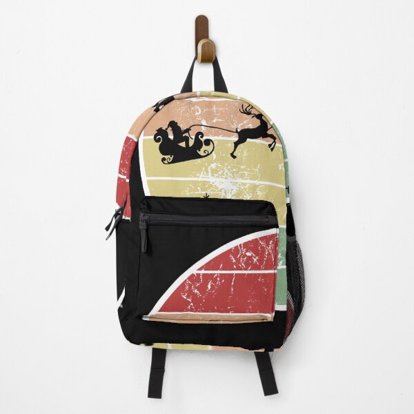 Item preview, Santa Delivering Presents On Distressed Retro Background designed and sold by juvajay.