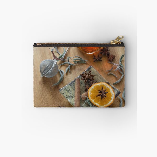 Item preview, Tea,tea stainer, dried cinnamon, vegan cookies and anise on wooden background designed and sold by JPopov.