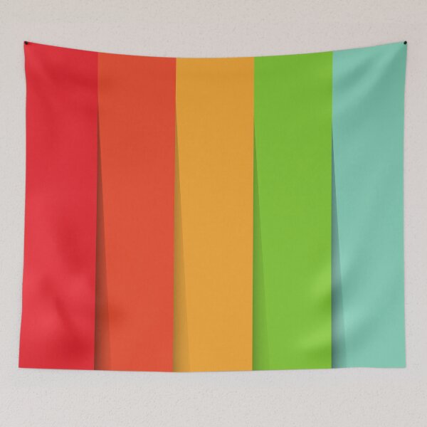 Item preview, 1980s Colorful Red Orange Yellow Green Teal Rainbow  designed and sold by IamTrending.
